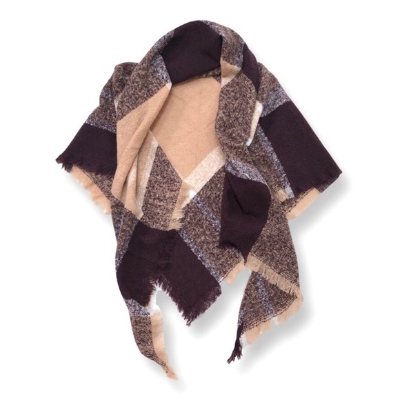 Accessories - Luxury Cashmere Acrylic Knitted Triangle Scarf